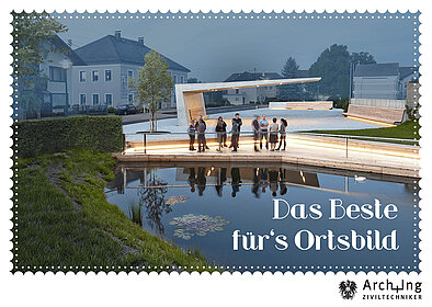 Bürgermeister Gottfried Neumaier zeigt sich vom Wettbewerbs-Verfahren erfreut: „Wie bekomme ich sonst so viele gute Ideen um vergleichsweise wenig Geld?“ Motiv: Ortsplatz Han-denberg, Planung: Heidl Architekten ZT GmbH, Foto: Josef Andraschko
